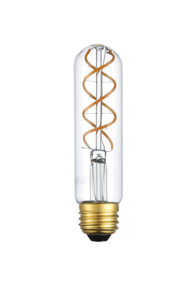 Elegant Lighting Nostalgic 6W LED Light Bulb Set of 6, 2200K, Vertical Helix, Clear, Model T10LED103-6PK