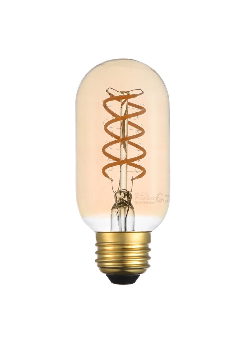 Elitco Lighting 6W 3000K Amber Vertical Helix Led Bulb Set Of 6 - Nostalgic Design