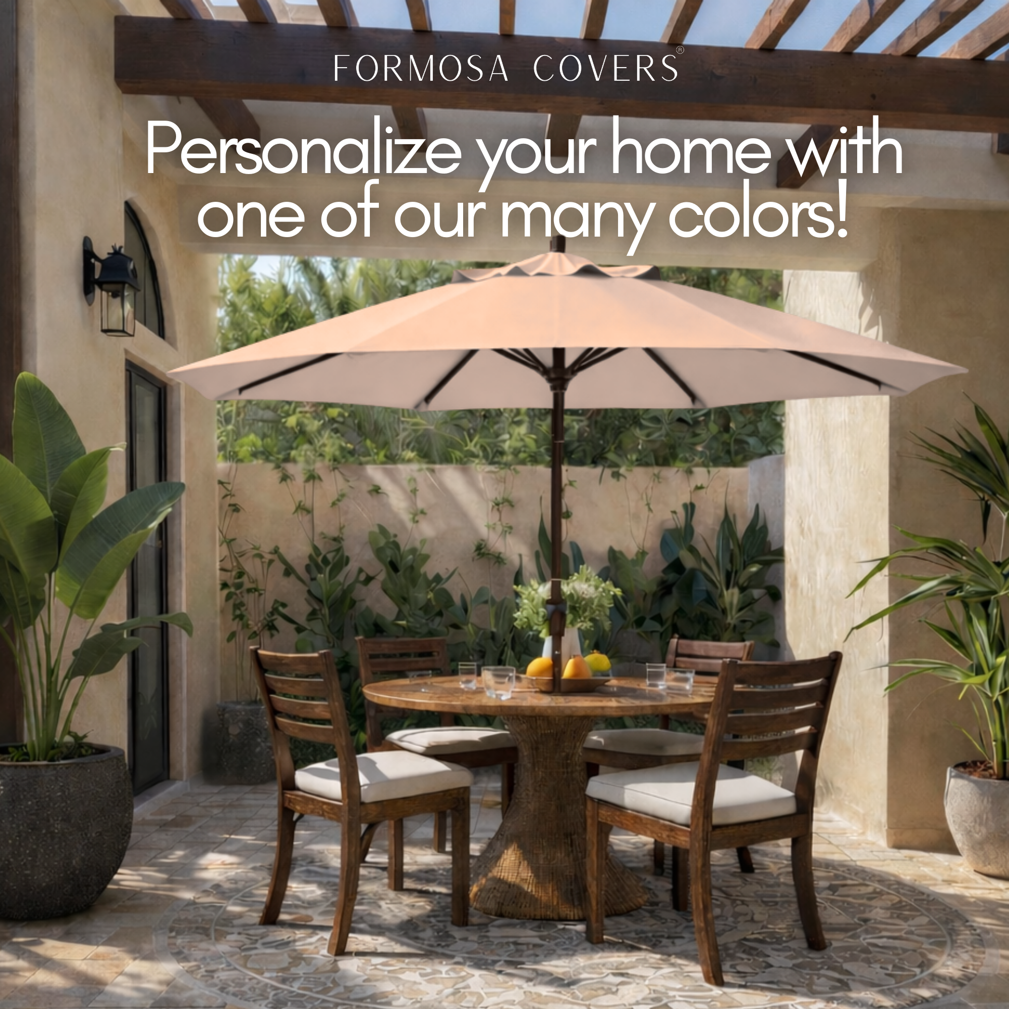 11ft Market Patio Umbrella 8 Rib Replacement Canopy Taupe