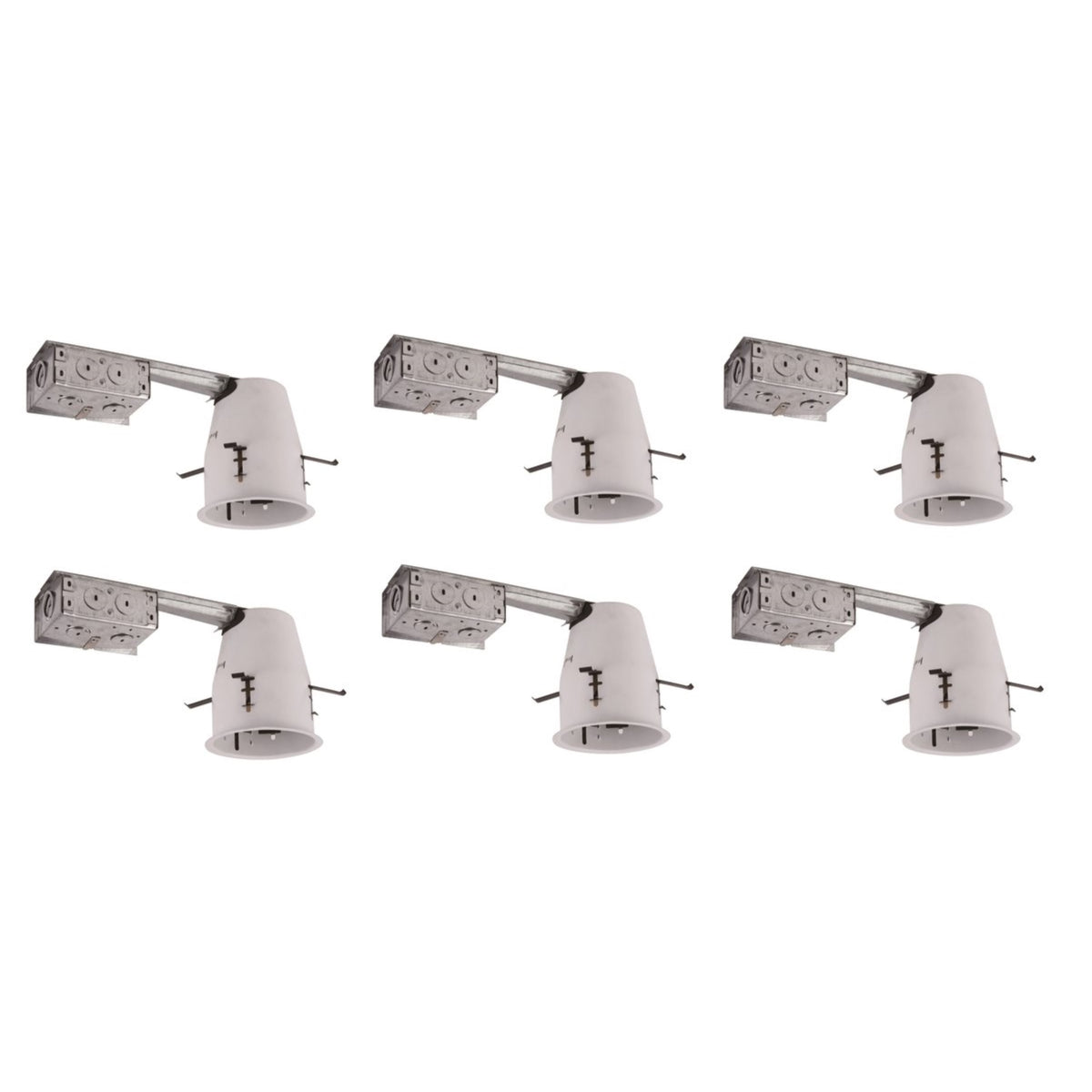 4 INCH NON-ICAT REMODEL HOUSING, 120V, E26 SOCKET, PAR16/PAR20/BR20, 50W MAX 6 PACK