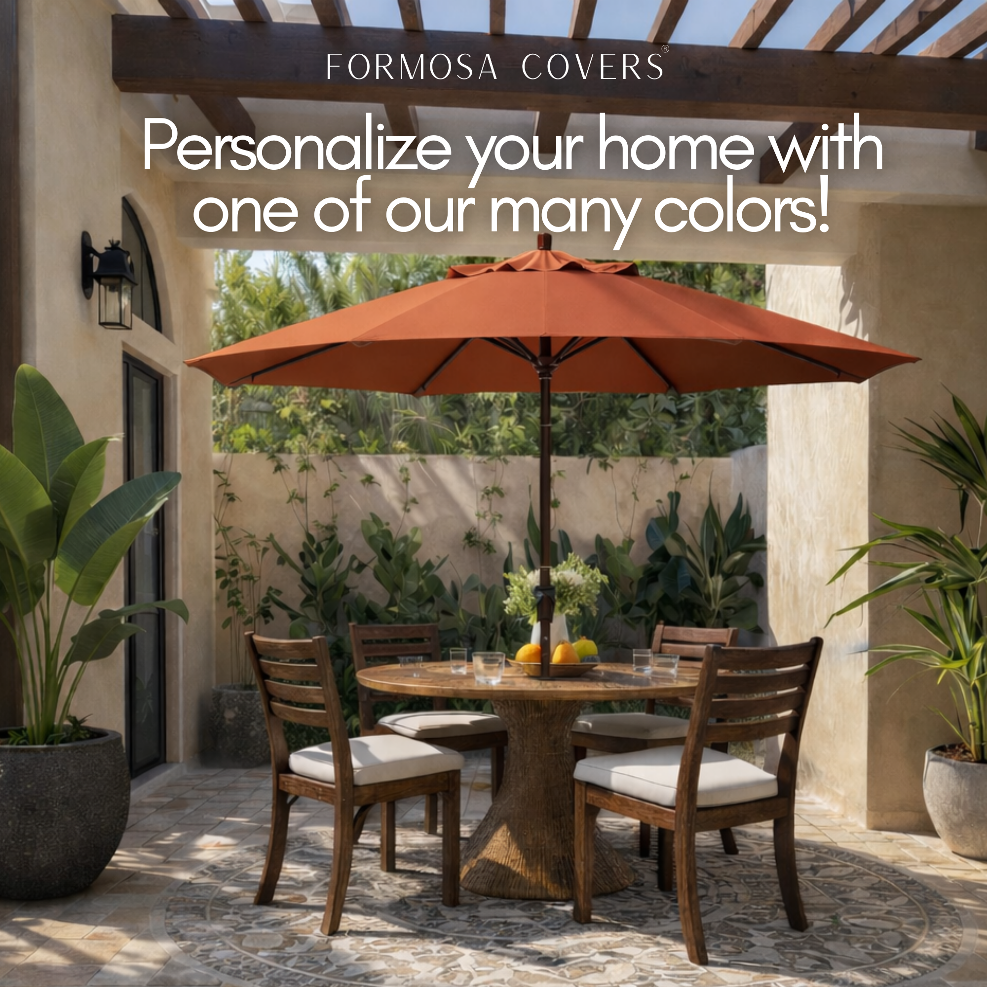 9ft Market Patio Umbrella 6 Rib Replacement Canopy Terracotta