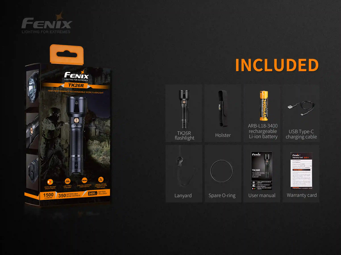 fenix e13 flashlight Fenix TK26R Tactical Flashlight