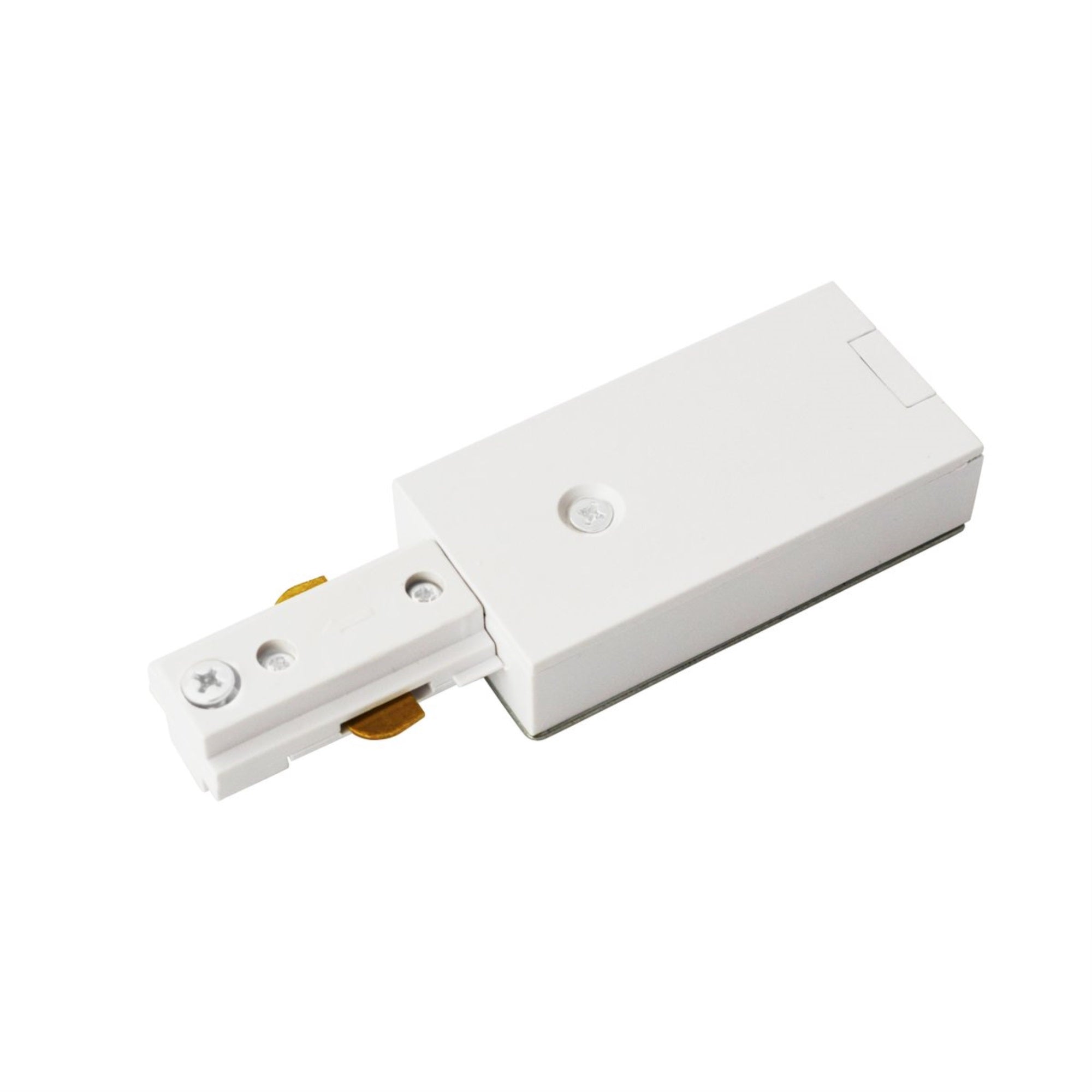 Elitco Lighting Plastic Track Section End Feed Connector In Matte White