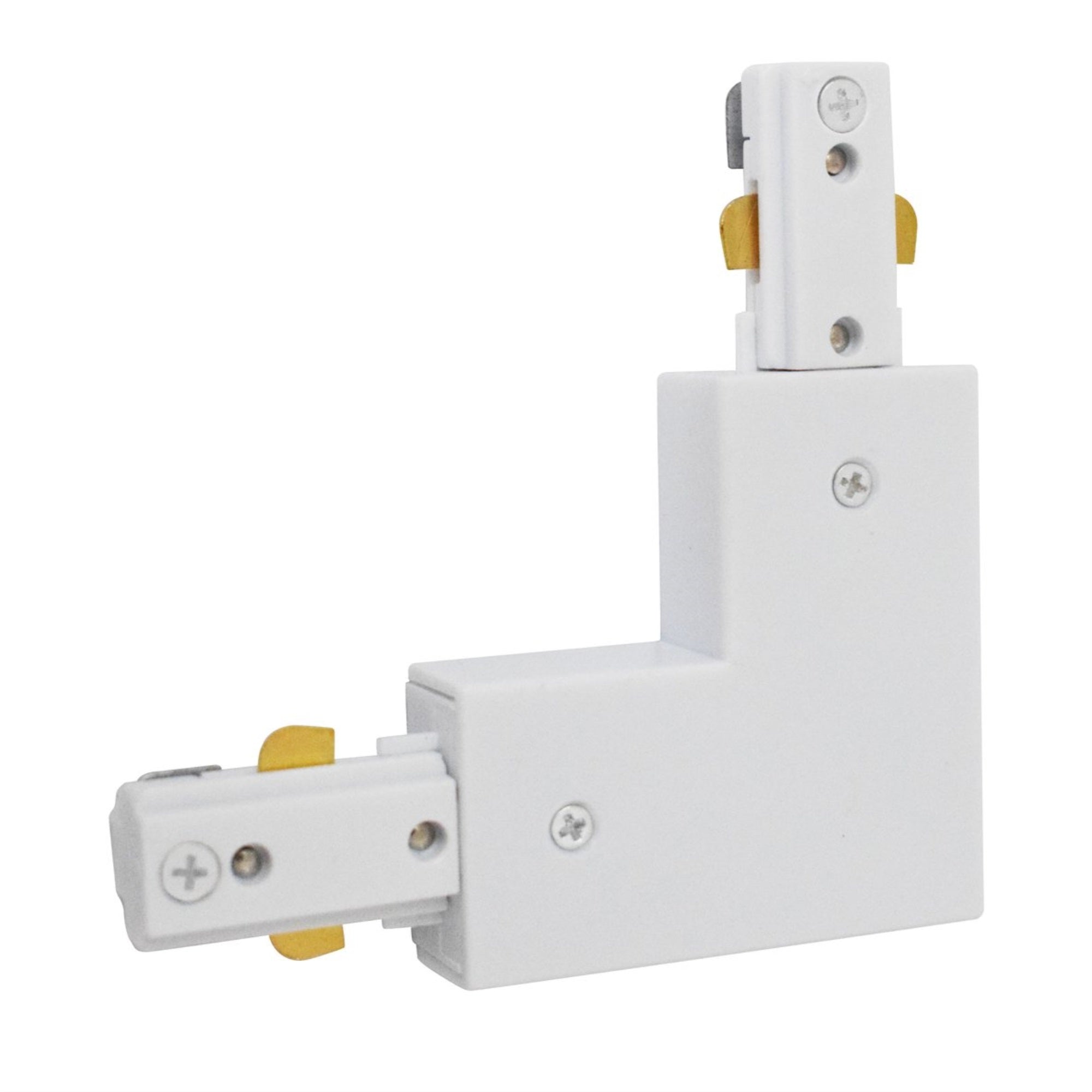 Elitco Lighting Plastic L Shaped Connector For Track Section In Matte White