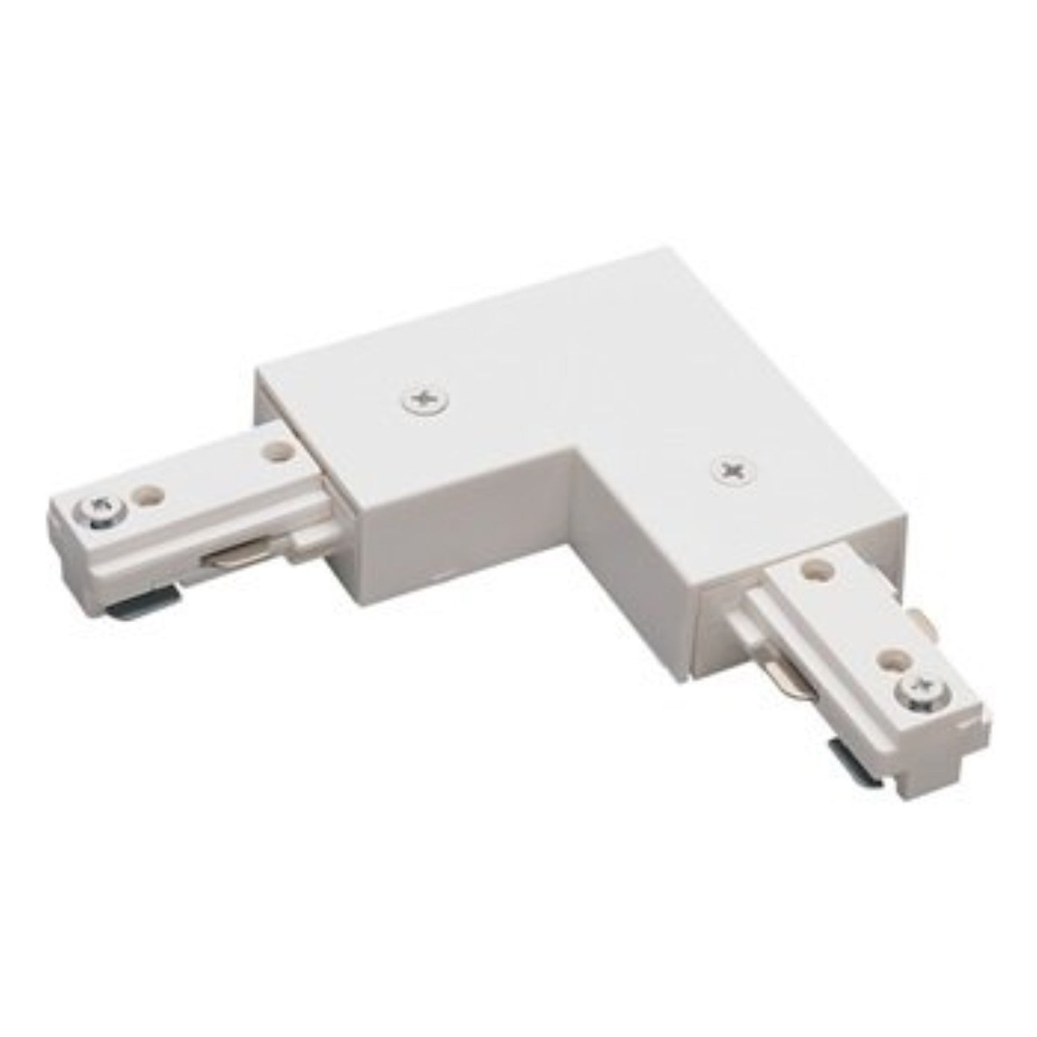 Elitco Lighting Plastic L Shaped Connector For Track Section In Matte White