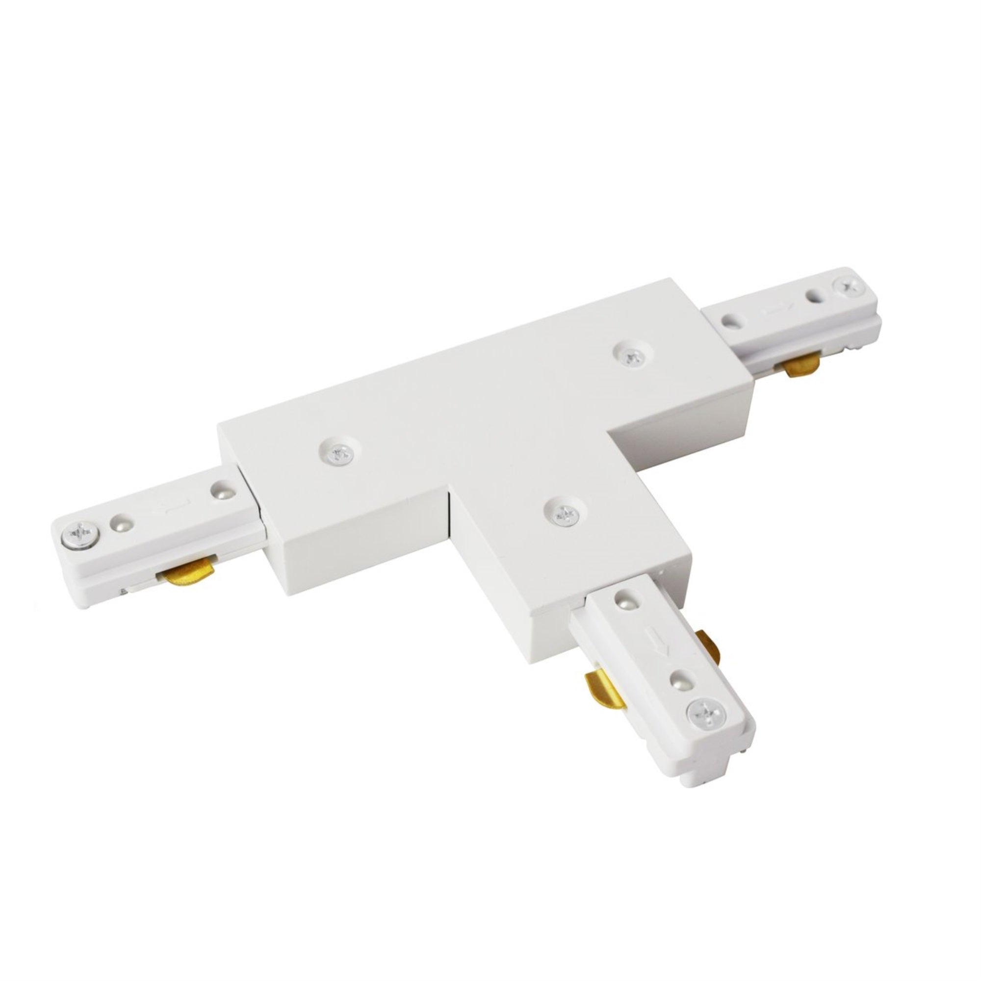 Elitco Lighting Plastic T Shaped Connector For Track Section In Matte White