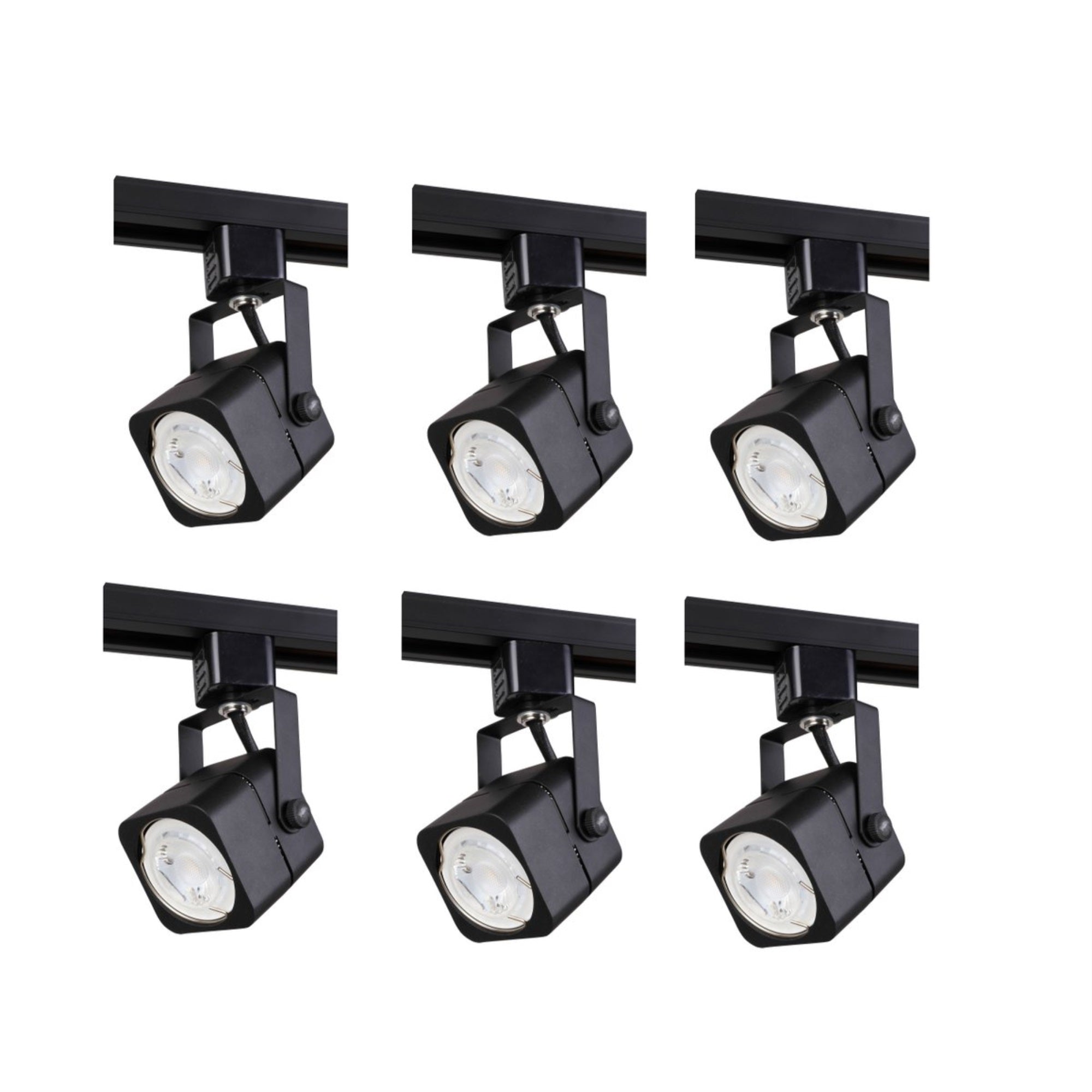 Elitco Lighting Matte Black Track Head 6-Pack, 120V, Fits Gu10, Metal, 2.94&quot;X2