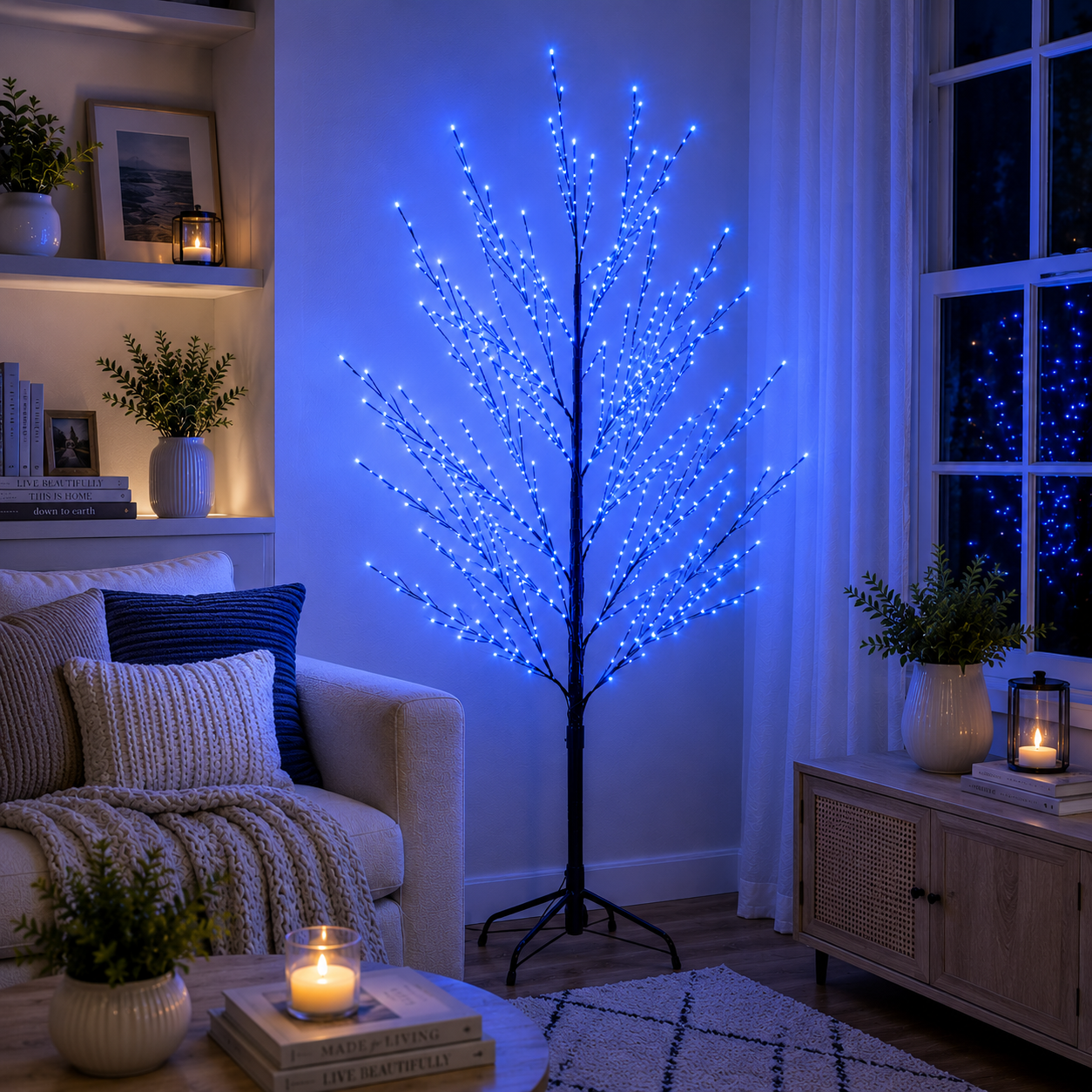 5ft 120L Tree Light, Blue