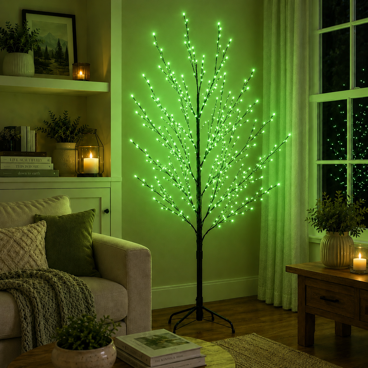 5ft 120L Tree Light, Green