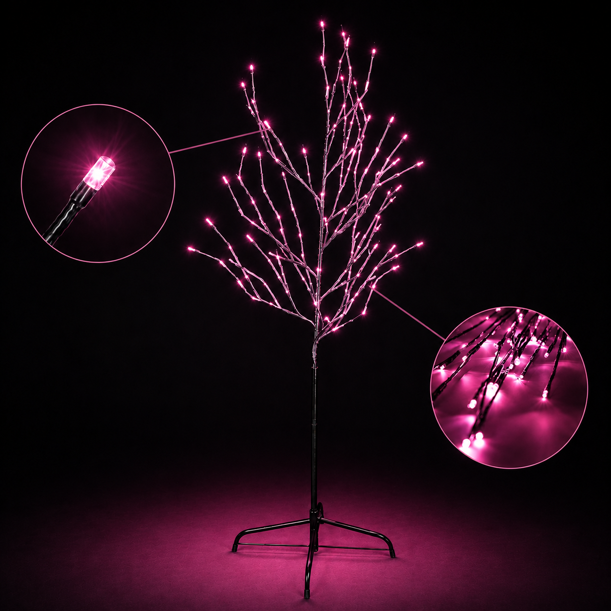 6ft 150L Tree Light, Pink