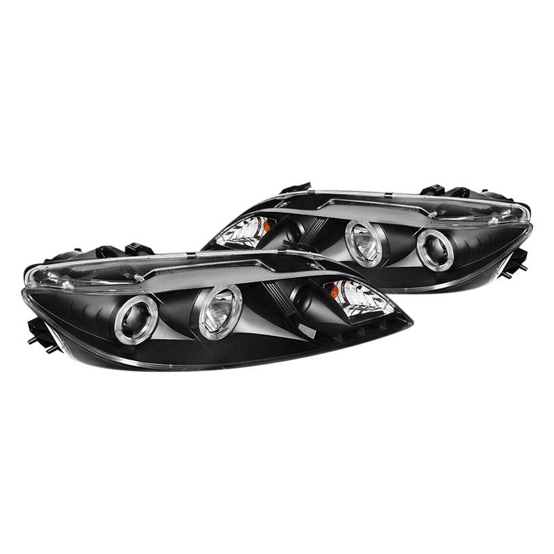 Spyder Auto 5042538 LED Halo Fog Lights Projector Headlights for 2003-2005 Mazda 6  DRL Black