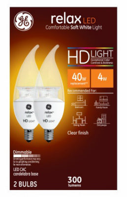 GE Lighting 4W Soft White LED Light Bulb - Clear, Pack of 2