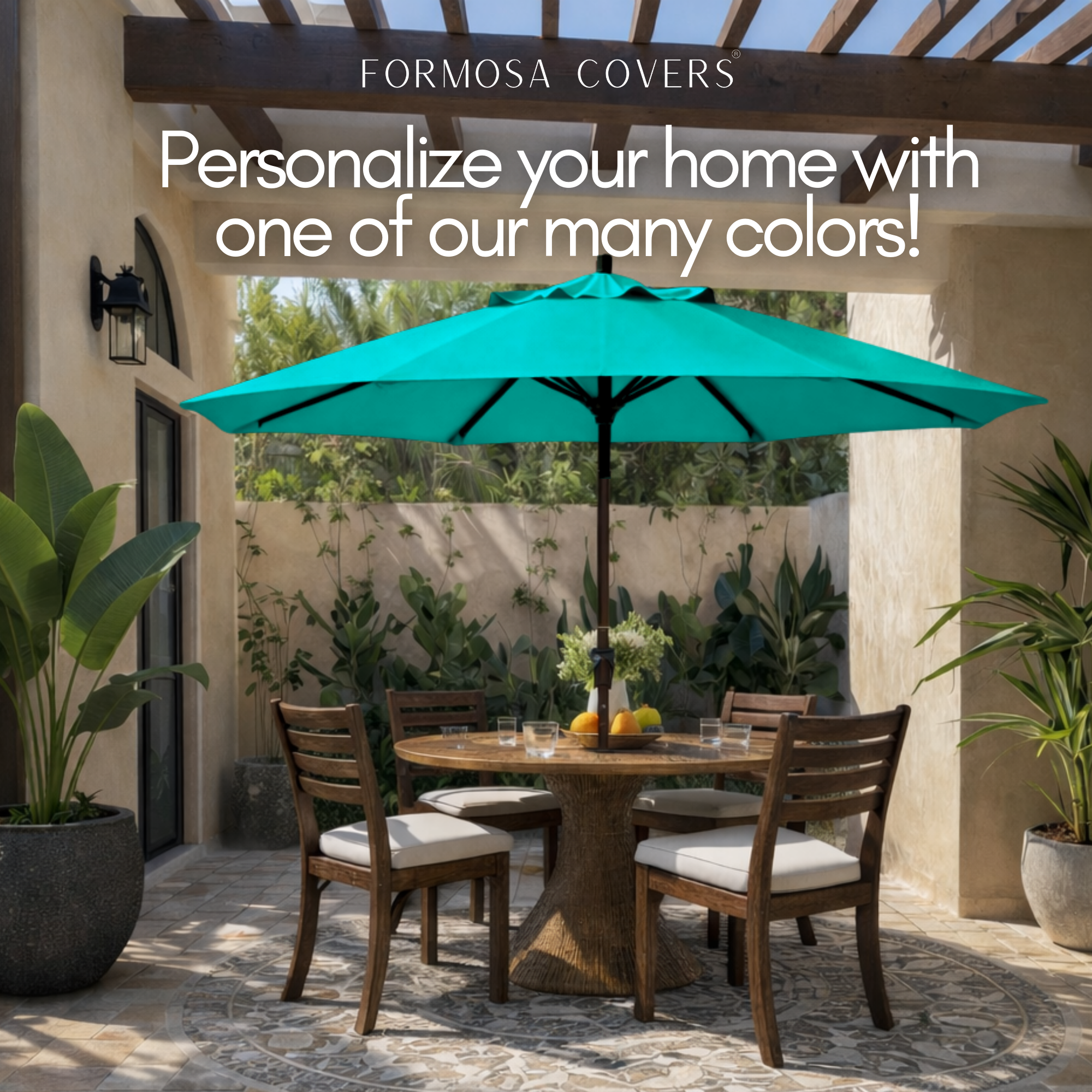9ft Market Patio Umbrella 8 Rib Replacement Canopy Turquoise Olefin