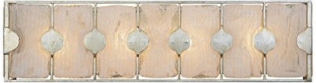 Uttermost 4 Light Bath Vanity Strip, Metal, Silver Leaf, 27in W x 7in H x 4.25in D, Model 22867