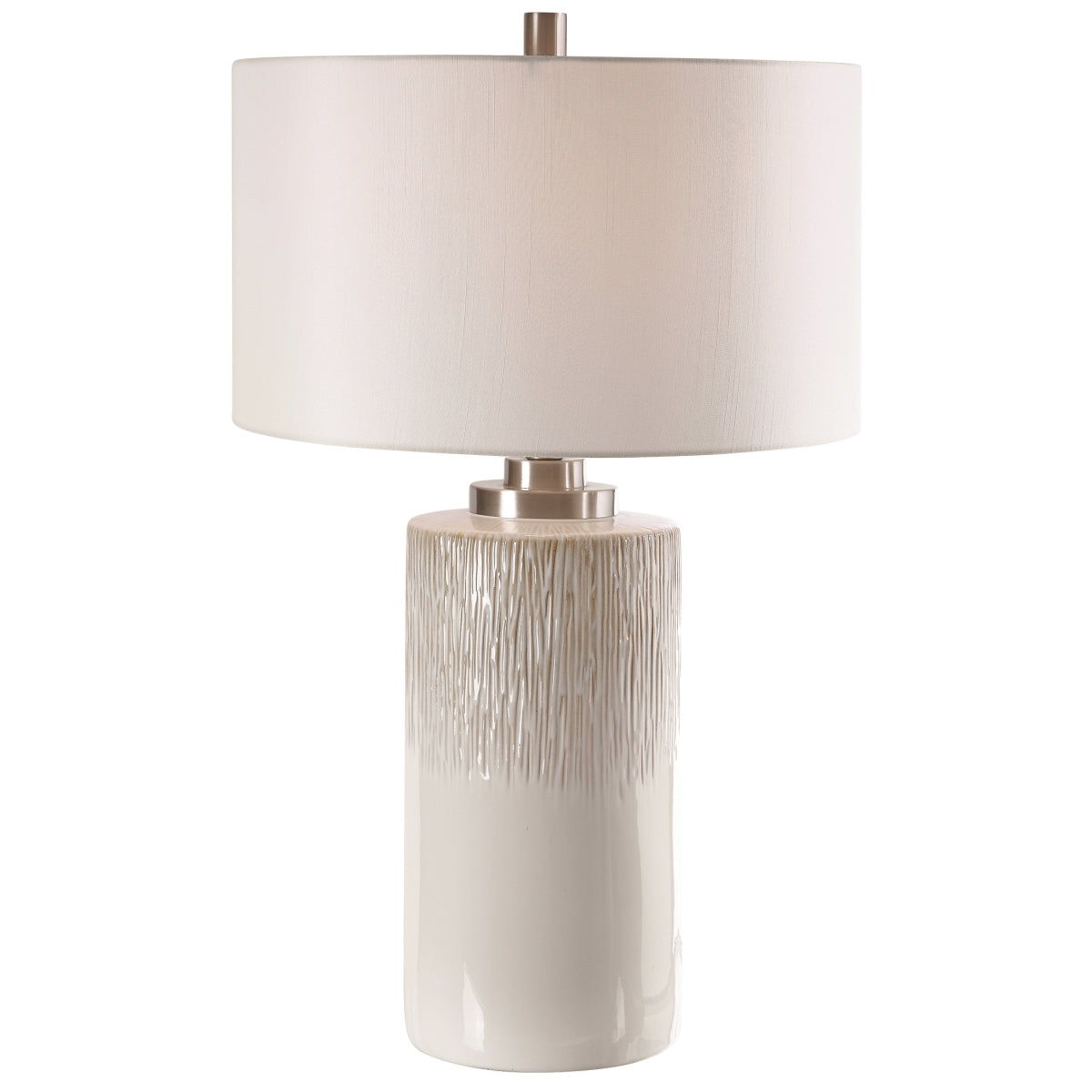 Uttermost Georgios Table Lamp - Iron, Silver - 1 Light, 18inW x 18inD x 28.5inH, Model 26354-1