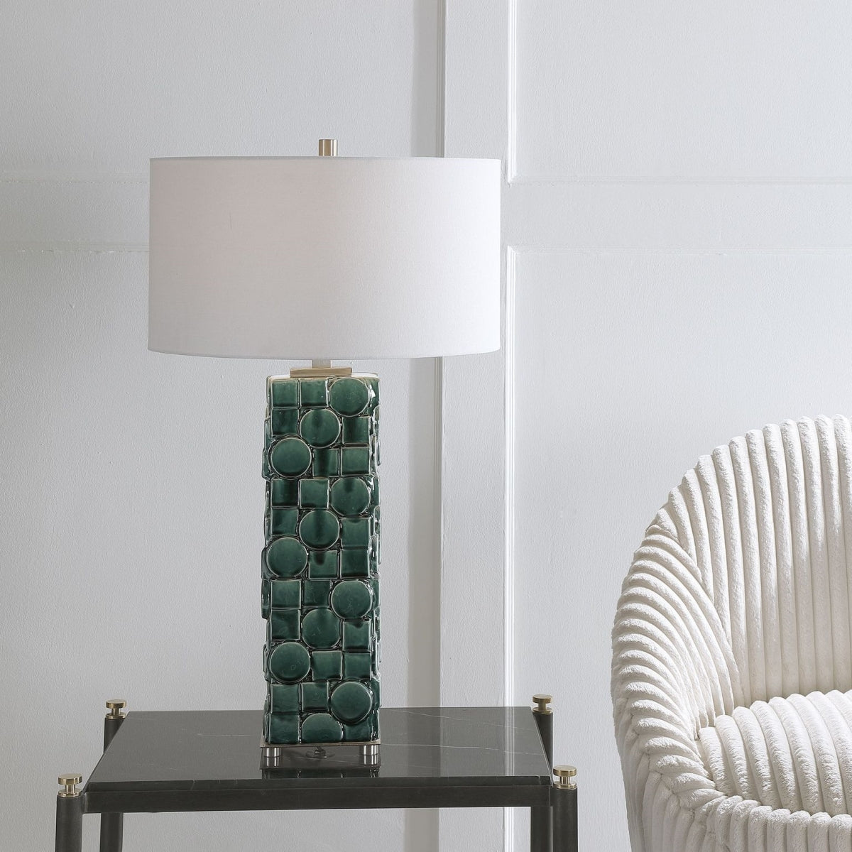 Uttermost Geometry - 1 Light Table Lamp - 18 Inches Wide By 18 Inches Deep