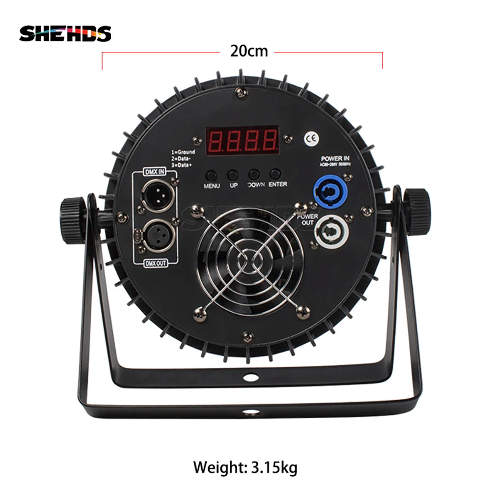 SHEHDS Aluminum Alloy LED Flat Par Lighting18x12W RGBW/18x18W RGBWA+UV DMX512 Disco Christmas Lights DJ Equipment Audience