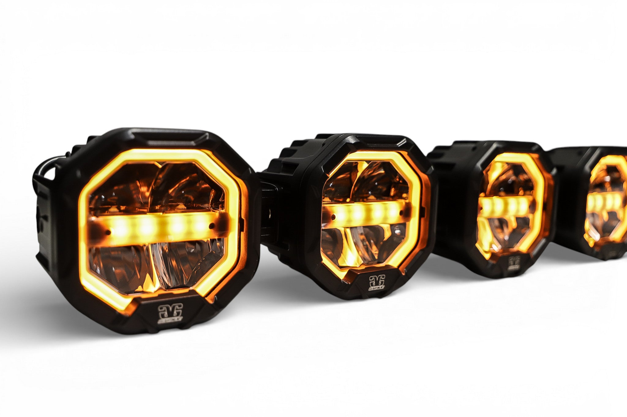 9 Light U-Con Interlocking Off Road LED Pod With Amber or White DRL Running Light