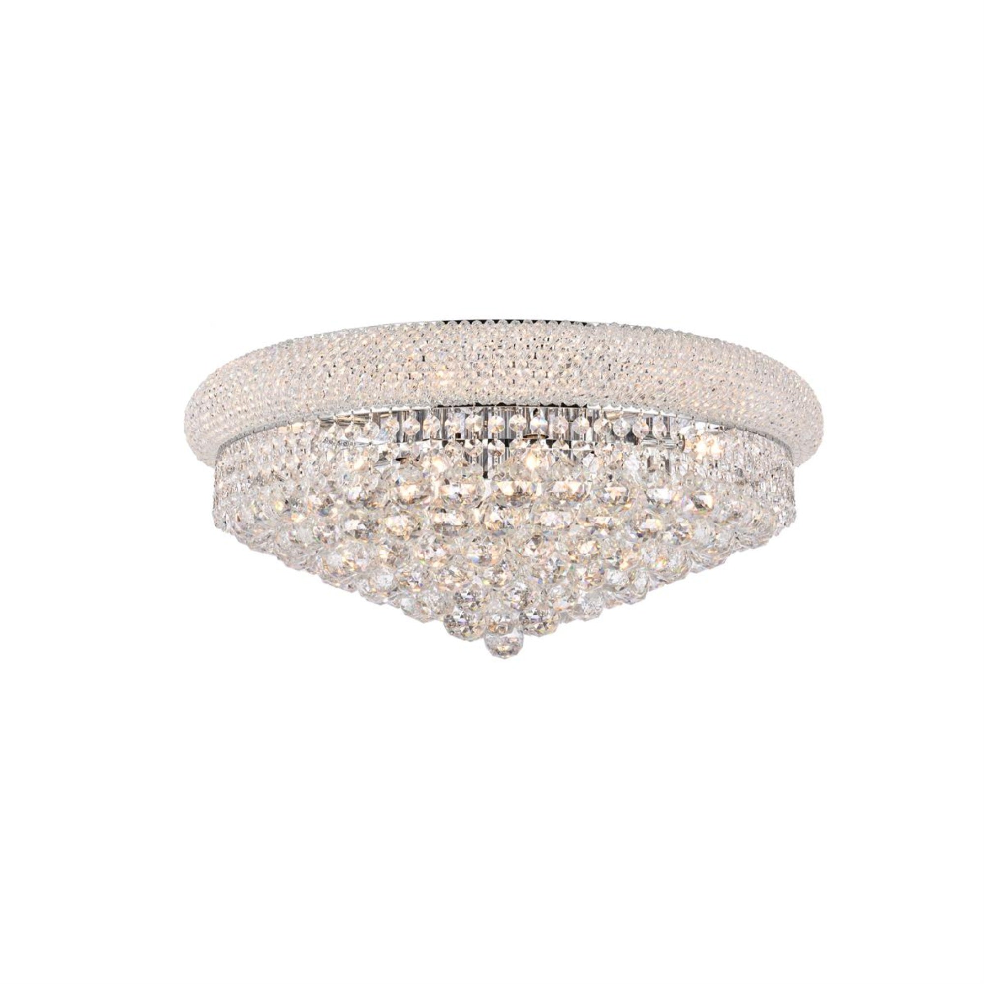 Primo 12 light Chrome Flush Mount Clear Royal Cut Crystal
