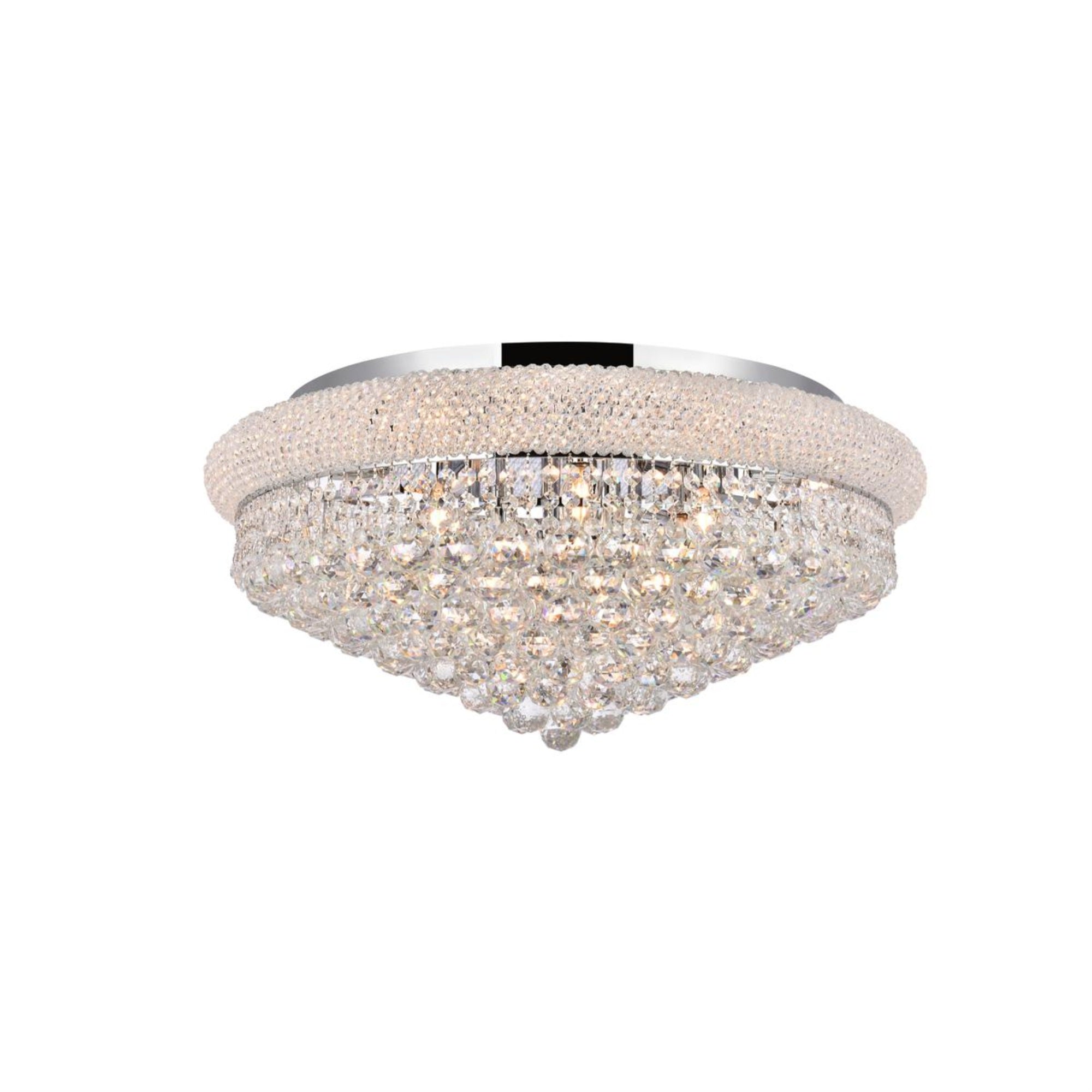 Primo 15 light Chrome Flush Mount Clear Royal Cut Crystal
