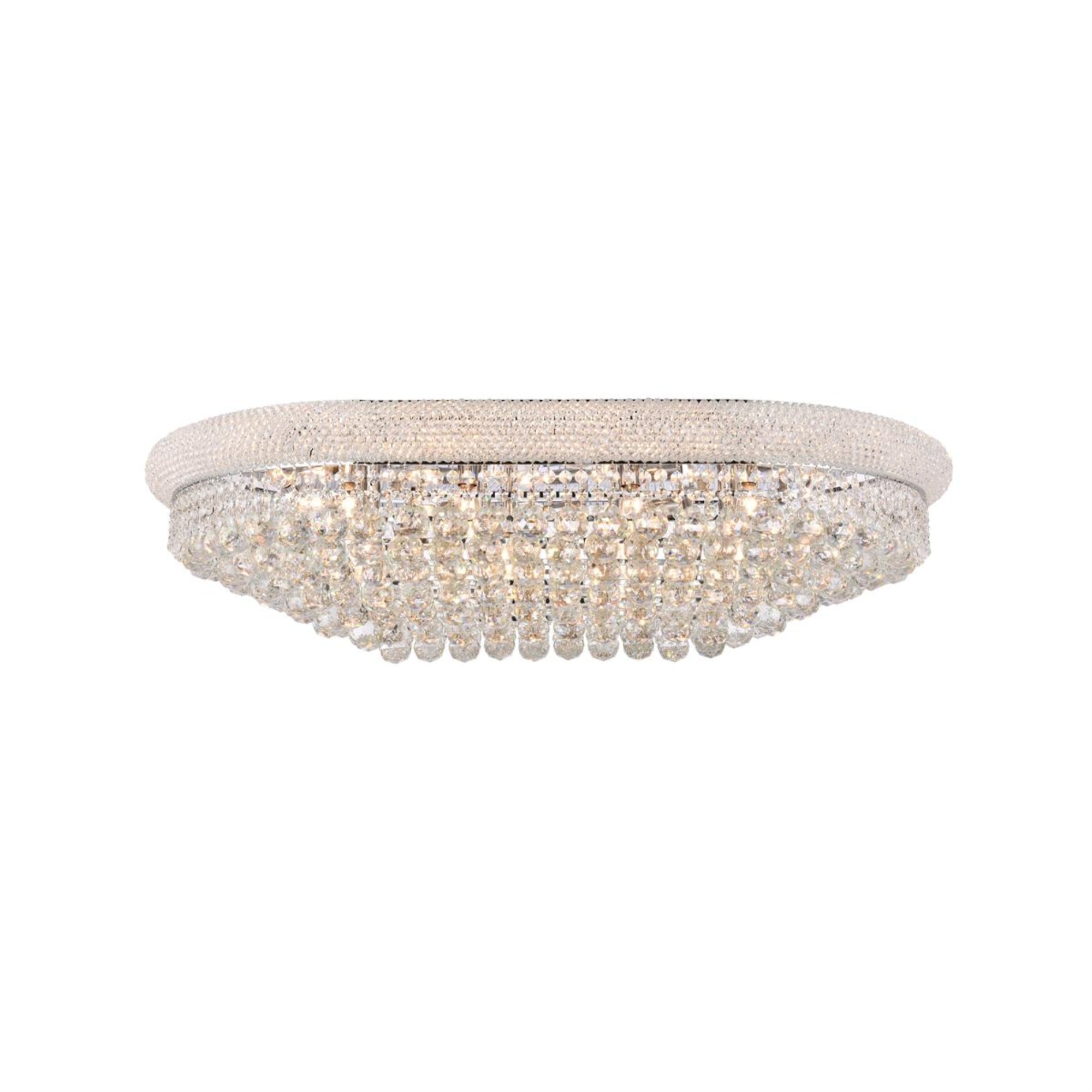 1800 Primo Collection Flush Mount Oval L40In W24In H12In Lt:24 Chrome Finish (Royal Cut Crystals)