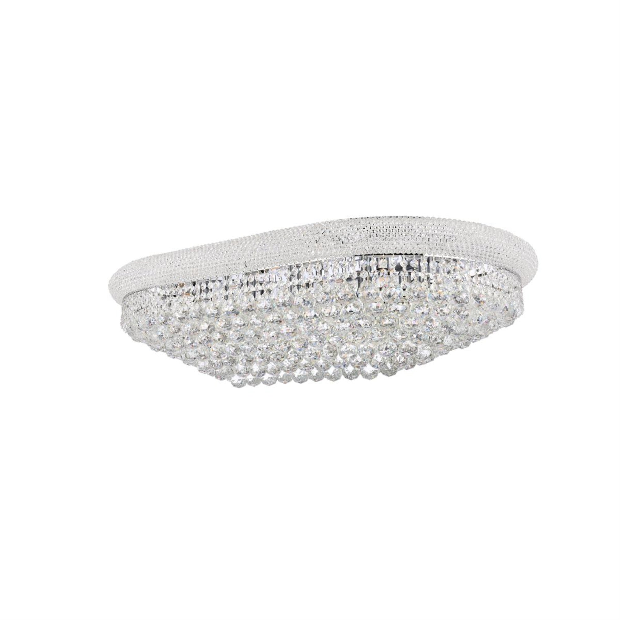 1800 Primo Collection Flush Mount Oval L40In W24In H12In Lt:24 Chrome Finish (Royal Cut Crystals)
