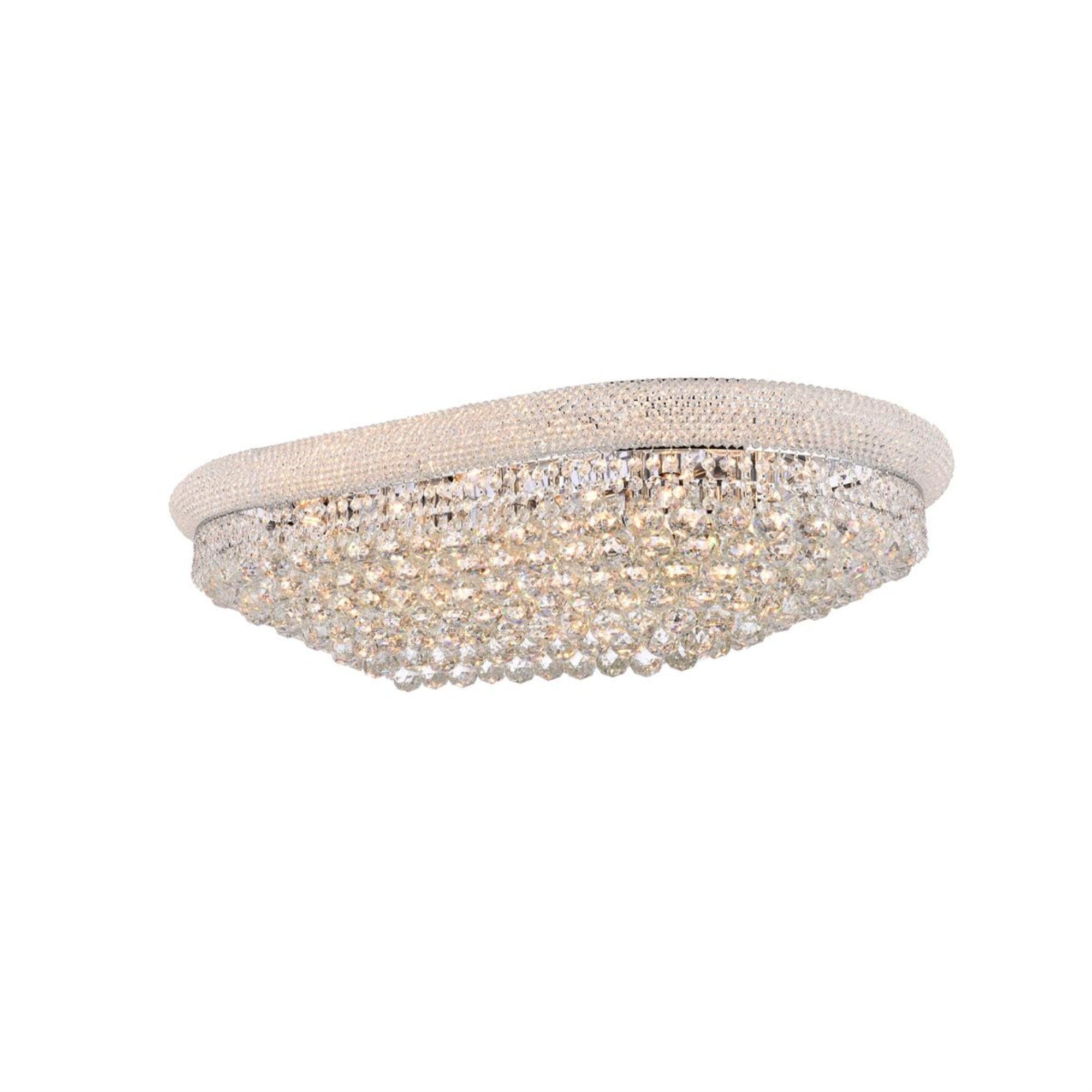 1800 Primo Collection Flush Mount Oval L40In W24In H12In Lt:24 Chrome Finish (Royal Cut Crystals)