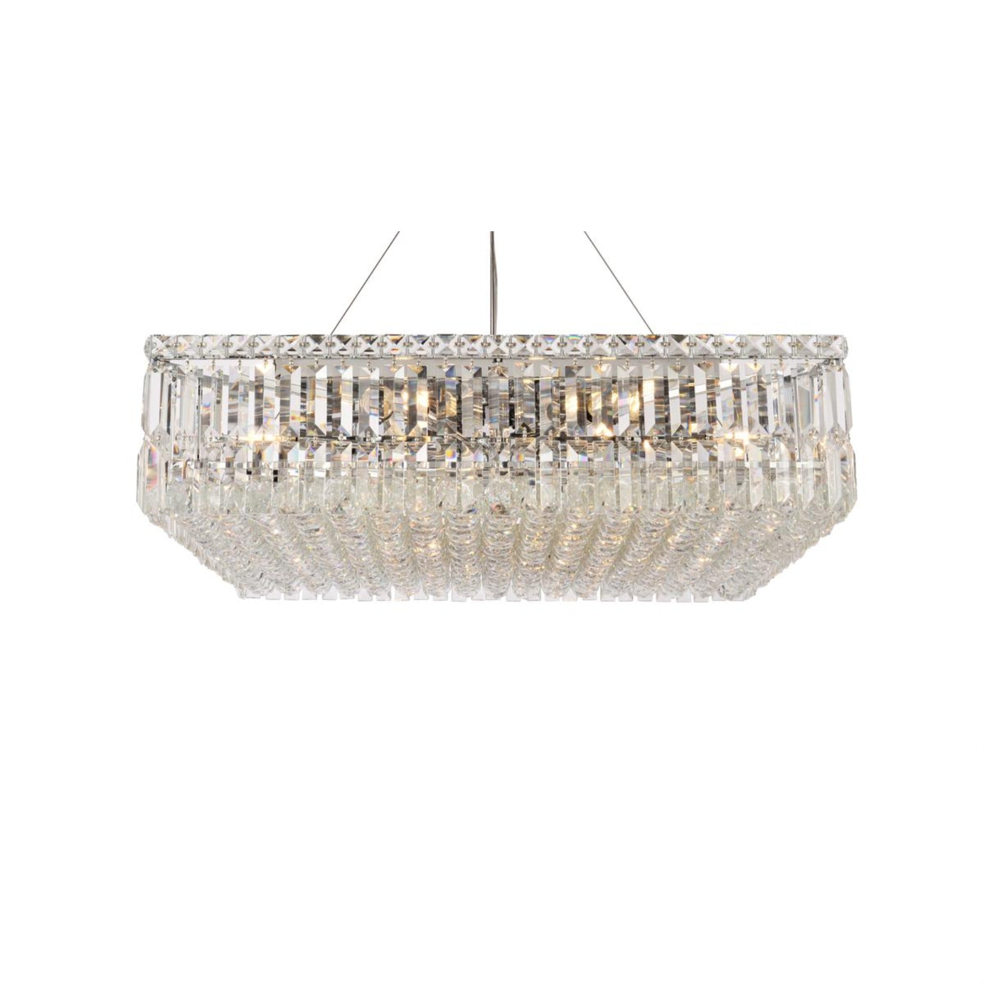 2032 Maxime Collection Hanging Fixture L28in W28in  H7.5in Lt:12 Chrome Finish (Royal Cut Crystals)