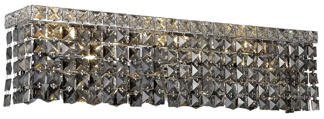 Maxime 3 light Chrome Wall Sconce Silver Shade (Grey) Royal Cut Crystal