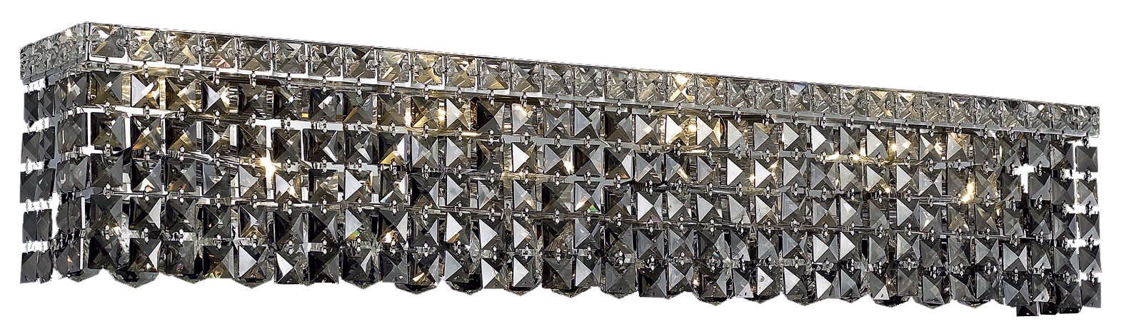 Maxime 6 light Chrome Wall Sconce Silver Shade (Grey) Royal Cut Crystal