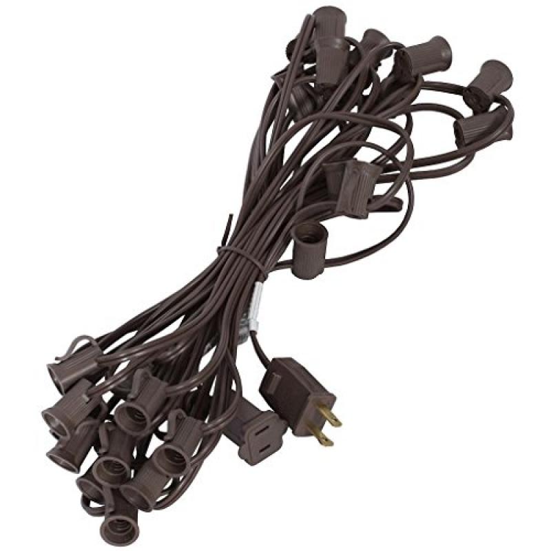 Vickerman C7 Socket Wire, 1000 Length, 1000 C7 Sockets, 12in Spacing, Brown, 18 Gauge Lead