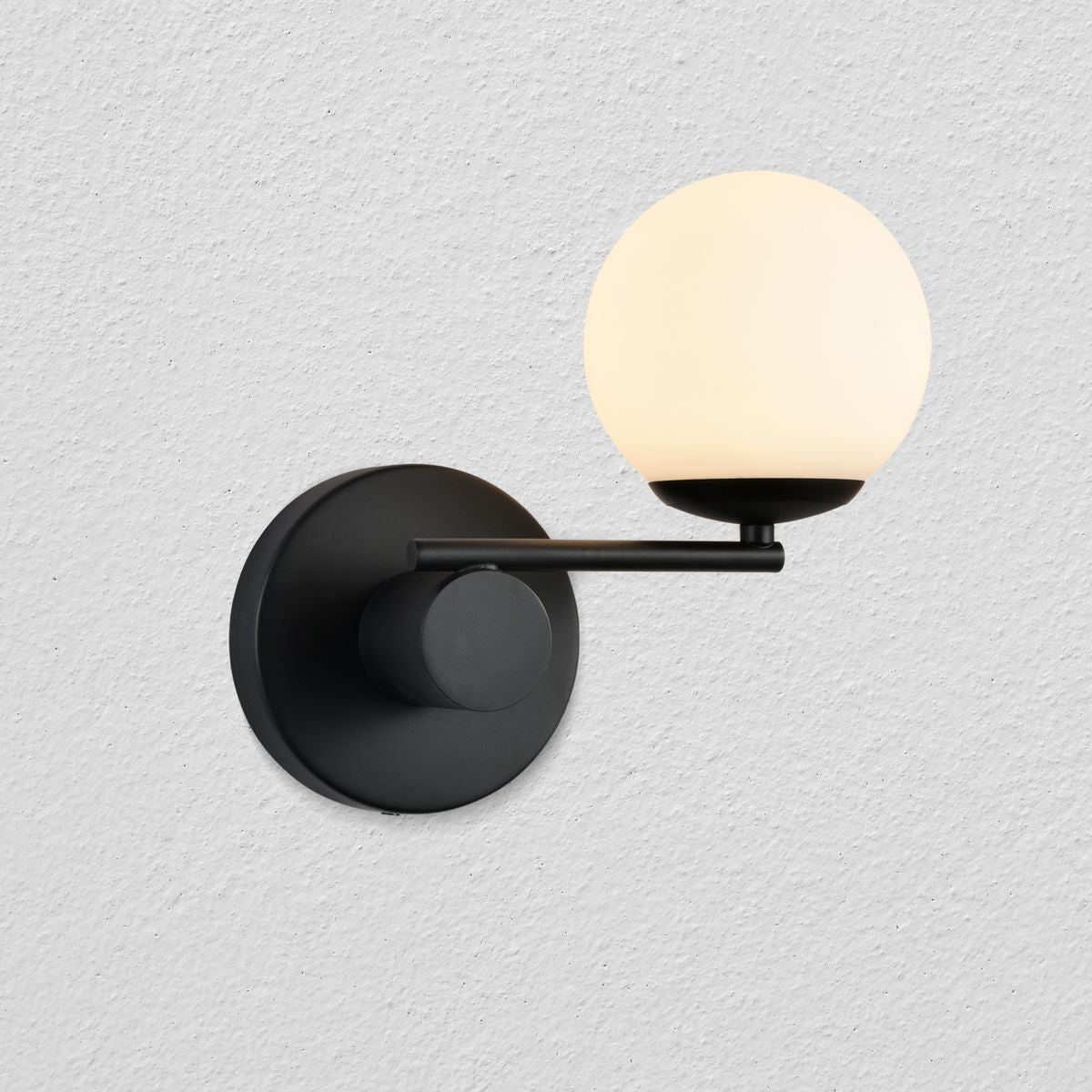 VONN Capri VCW1108BL LED Wall Sconce Lighting Fixture, Black, 9in Size, Aluminum, 1 Glass Shade