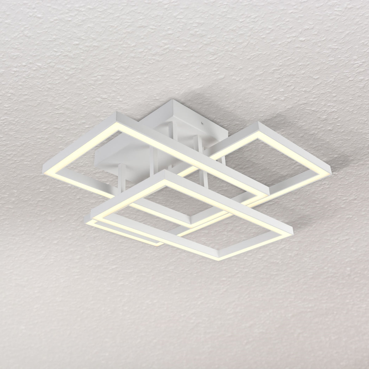 VONN Integrated LED Ceiling Light Fixture, 28in Rectangular, Aluminum, White, Model VRCF49103WH