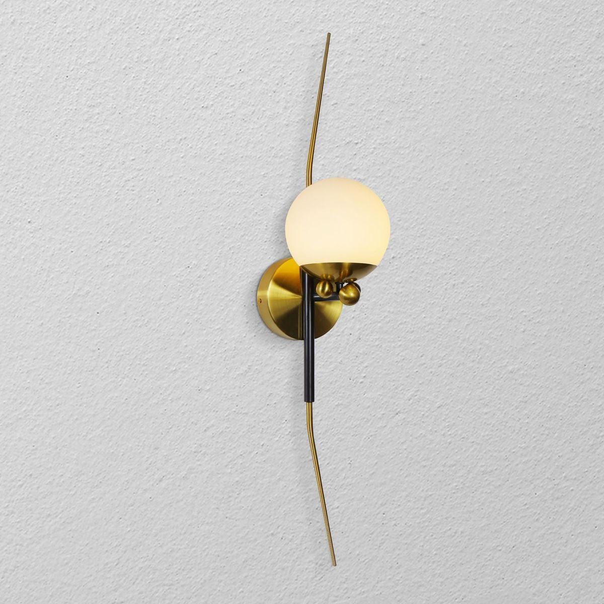 VONN Wall Sconce Light Fixture, 6in Integrated LED, Glass Shade, Antique Brass, Model VAW1121AB
