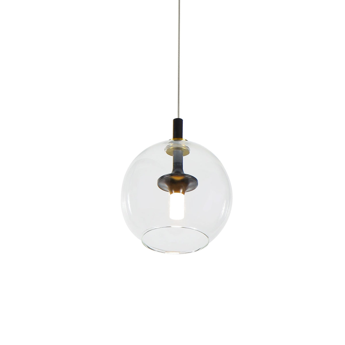Vonn Portofino 7&quot; Led Pendant Light Fixture, Antique Brass With Glass Shade, Modern Design