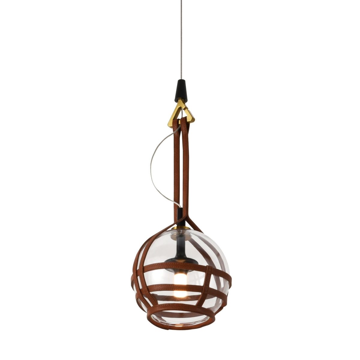 VONN LED Pendant Light Fixture, Antique Brass, 7in Size, Model VAP2171AB, Glass Shade, Aluminum Material