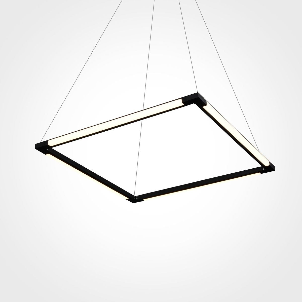 VONN Atria VRC39104BL 24in LED Square Chandelier, Black, Aluminum, 180° Rotation, 24inL x 24inW x 119.75inH
