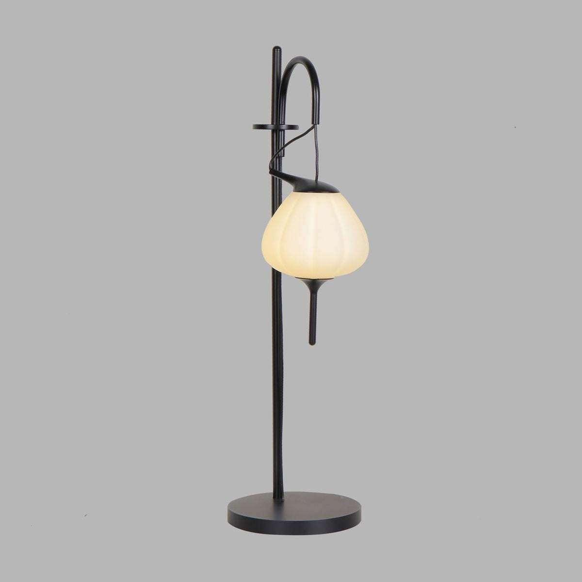 VONN LED Table Lamp with Teardrop Glass Shade, 20in Height, Black, Model VAT6221BL