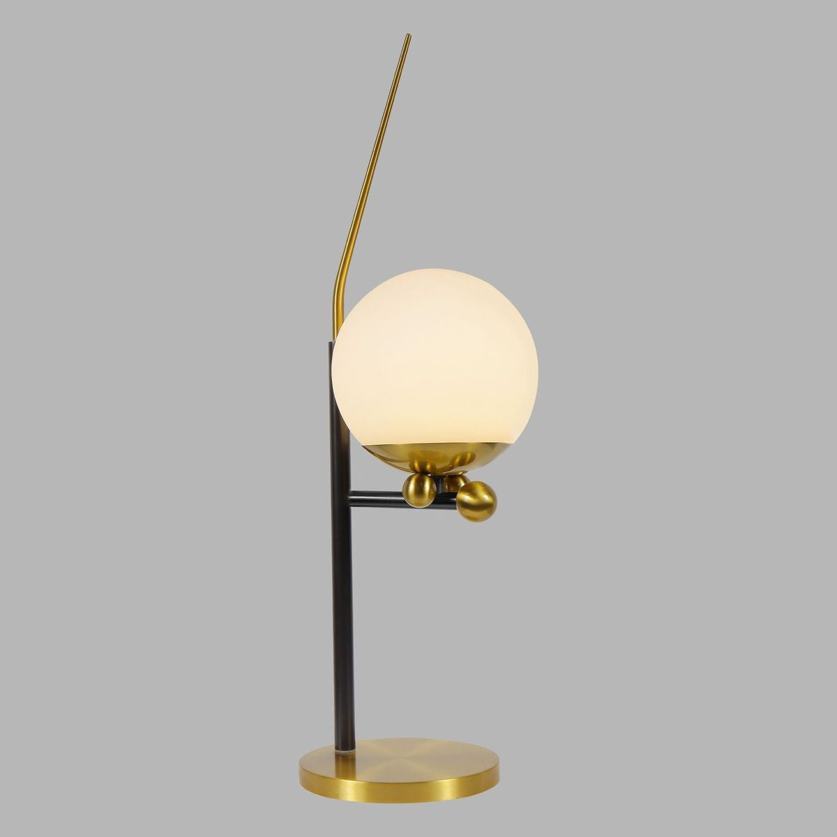 VONN LED Table Lamp with Glass Shade, 22in Height, Antique Brass, Model VAT6121AB, Aluminum Material