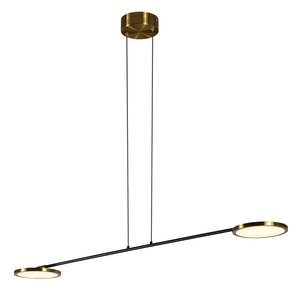 VONN Lighting Torino LED Pendant Light, 39in Adjustable, Antique Brass, Model VAP2192AB