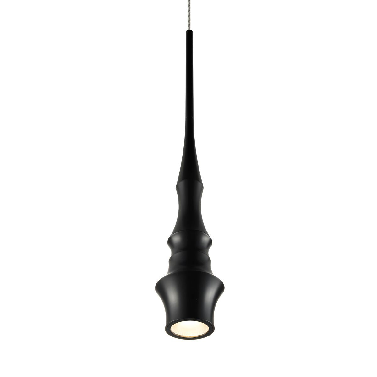 VONN Pendant Lighting Fixture, Black Integrated LED, 5.25inL x 5.25inW x 81inH, Model VMP26610BL