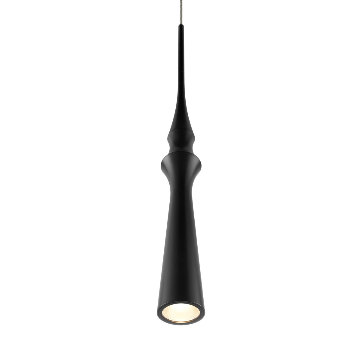 VONN Pendant Lighting Fixture, Integrated LED, 5.25in L x 5.25in W x 81in H, Black, Model VMP26710BL, Aluminum Material