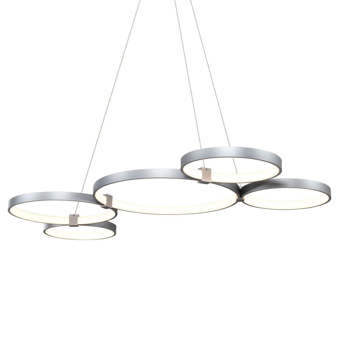 Vonn Lighting VMc32410AL 50 in capella Multi-Ring Adjustable Modern LED Hanging chandelier Lighting in Silver