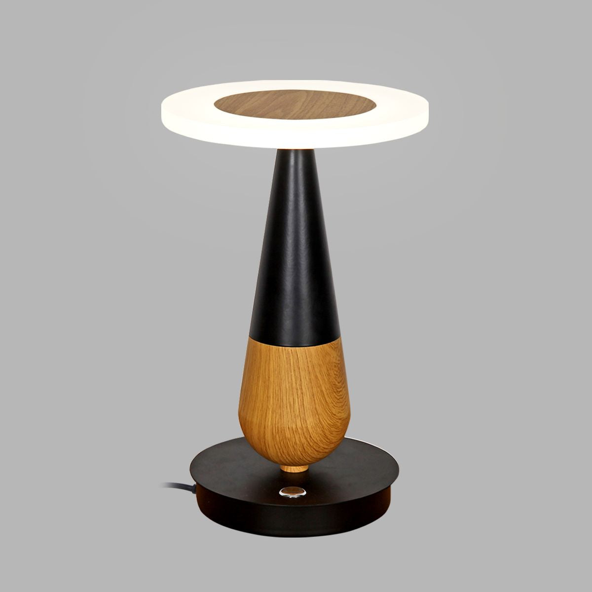 VONN Table Lamp Integrated LED Aluminum 7inL x 7inW x 11.5inH Black Wood Finish Model VSRT6507BL