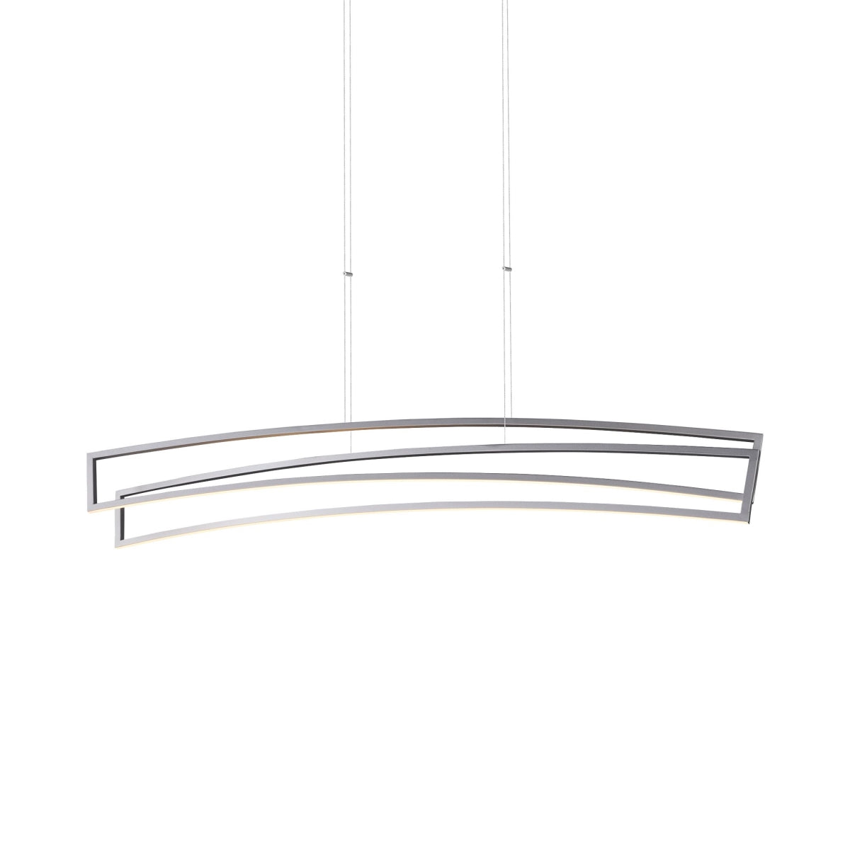 Vonn Sirius 46&quot; Silver Linear Chandelier Lighting Fixture With Integrated Led, Aluminum