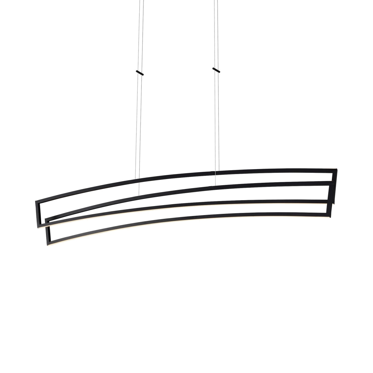 VONN Sirius Linear Chandelier, Black, 46in L x 4.5in W x 118in H, Integrated LED, Model VMC33440BL