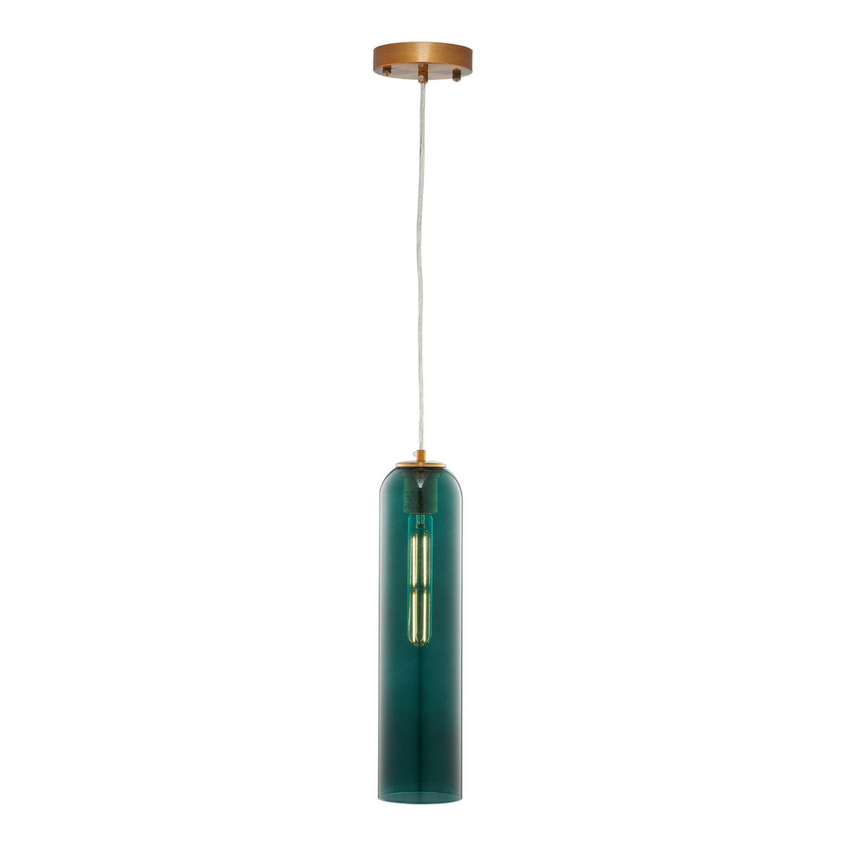 CARRO HOME Gidra Cylinder Glass Pendant Light  Forest Green