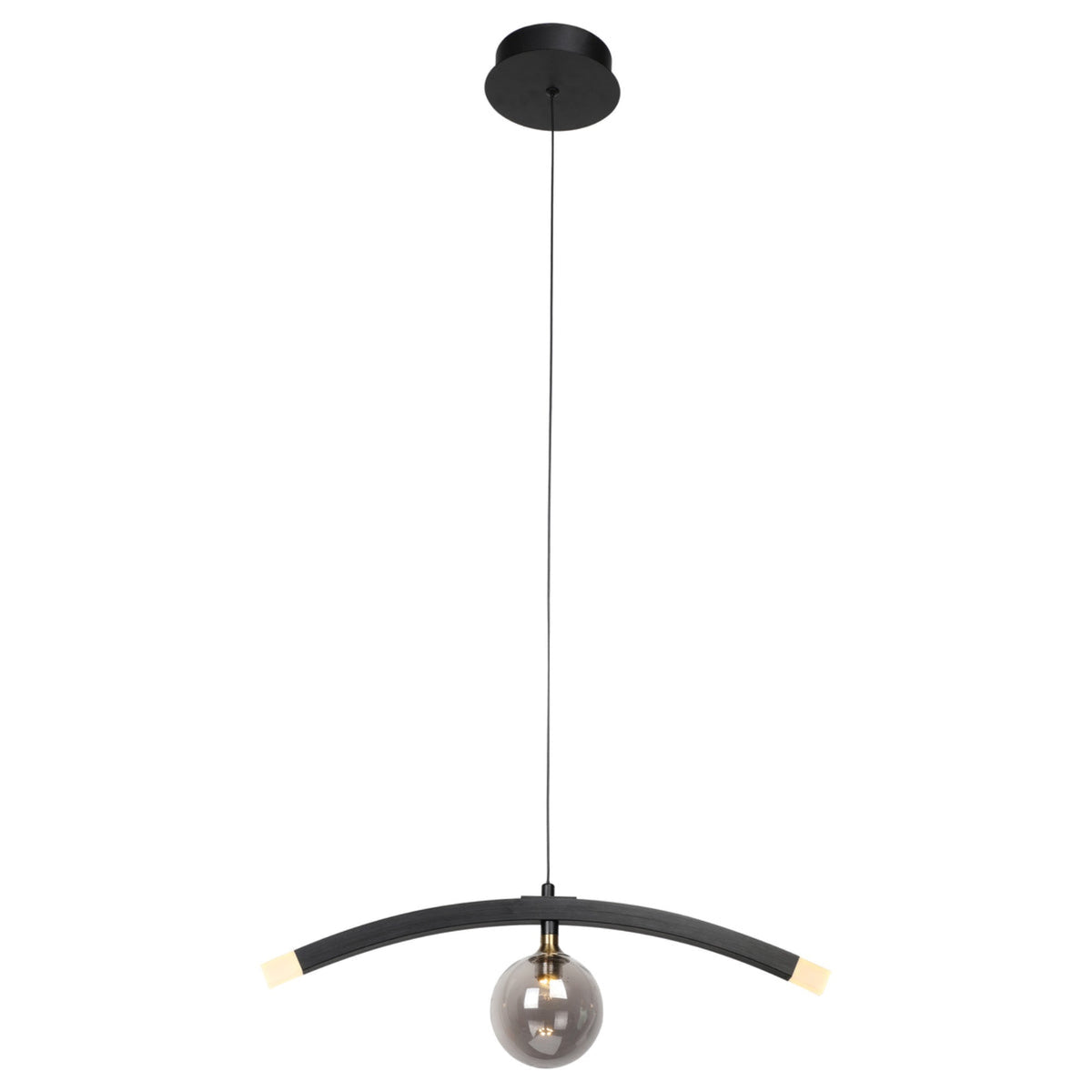 CARRO HOME Smoky Gray Glass Shade Creative LED Pendant Light-Smoke Gray