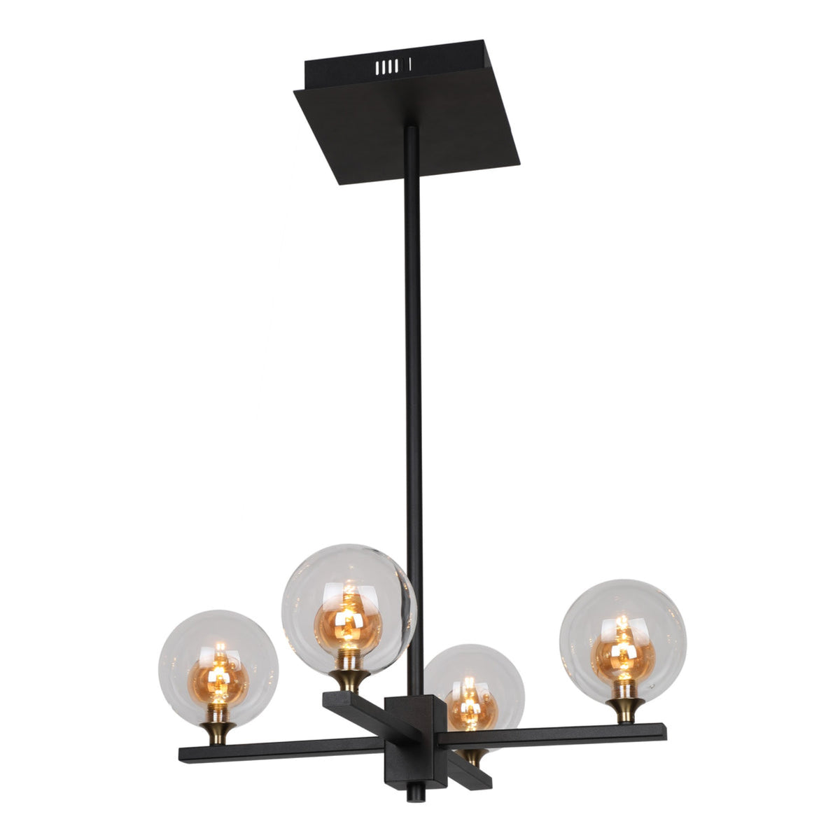 CARRO HOME Amber Glass Shade LED Pendant Light-Amber