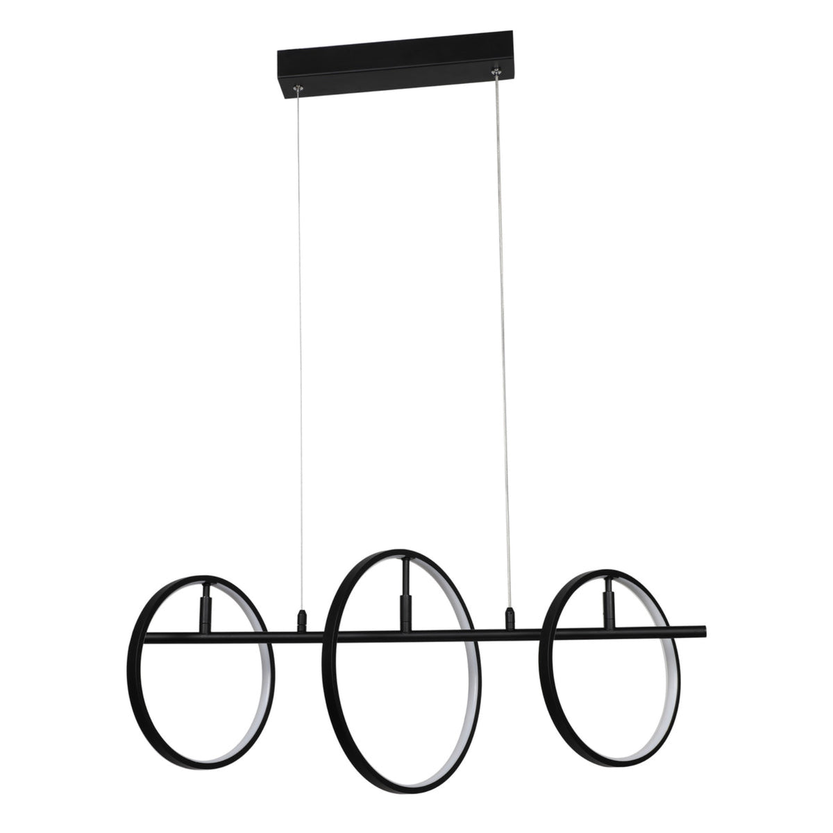 CARRO HOME Creative Circle Style Living Room Hanging Black Modern Designer LED Chandelier Pendant Light-Matte Black
